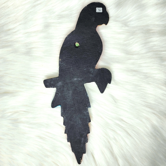 Vintage Mccaw Parrot Papier Mache Wall Hanging Hand Painted in Mexico - Picture 9 of 10